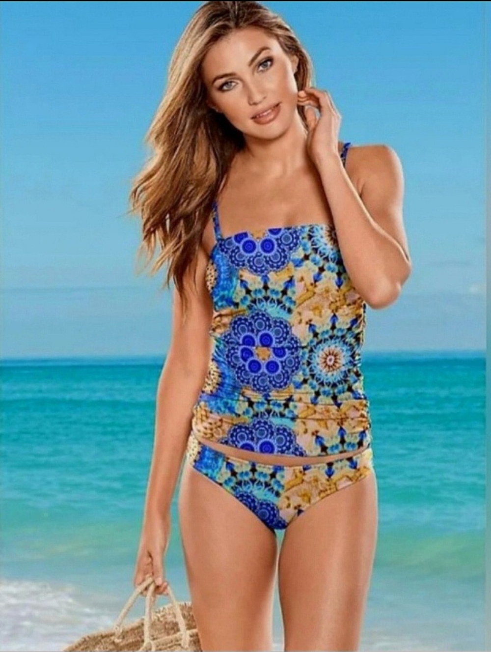 VENUS Sagrado Mosaico Slimming Tankini Top, Size 6